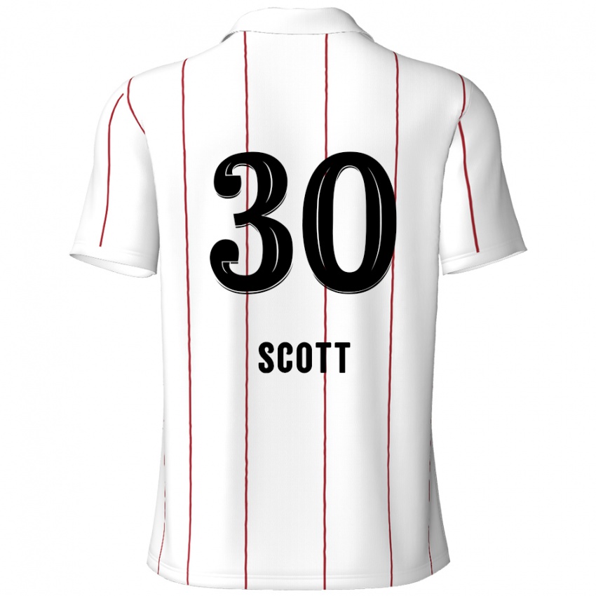 Niño Camiseta Christopher Scott #30 Blanco Negro 2ª Equipación 2024/25 La Camisa