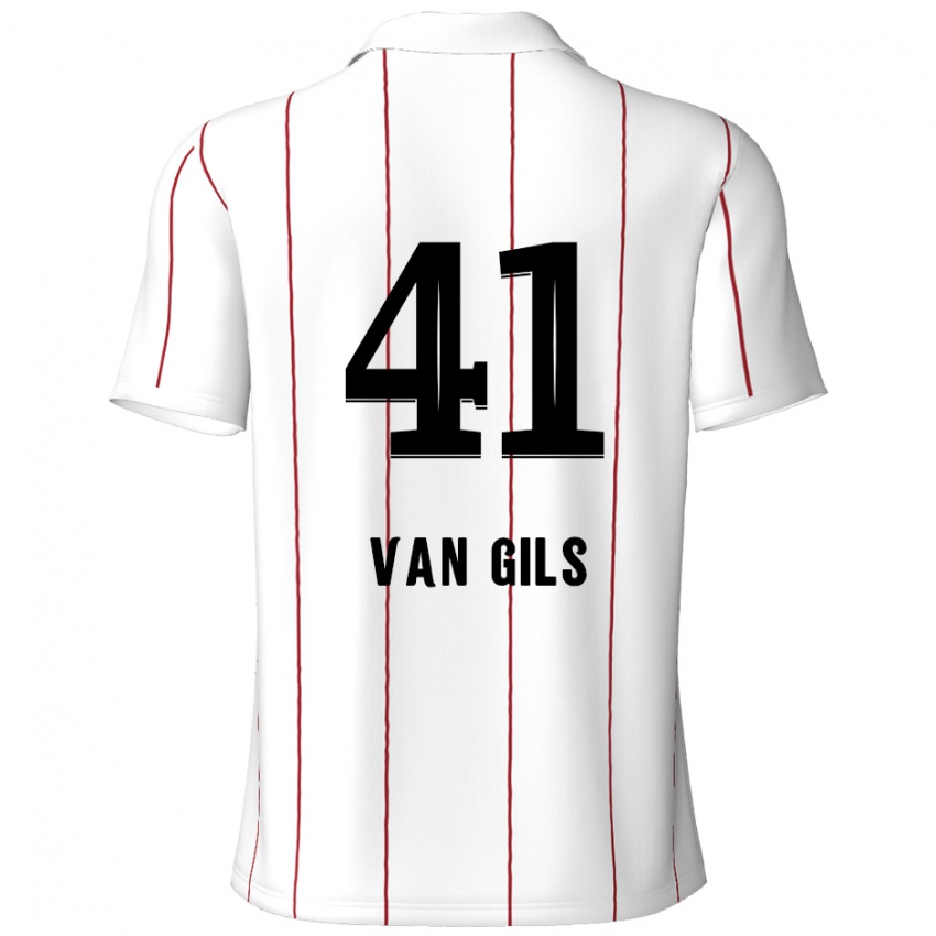 Niño Camiseta Mathis Van Gils #41 Blanco Negro 2ª Equipación 2024/25 La Camisa