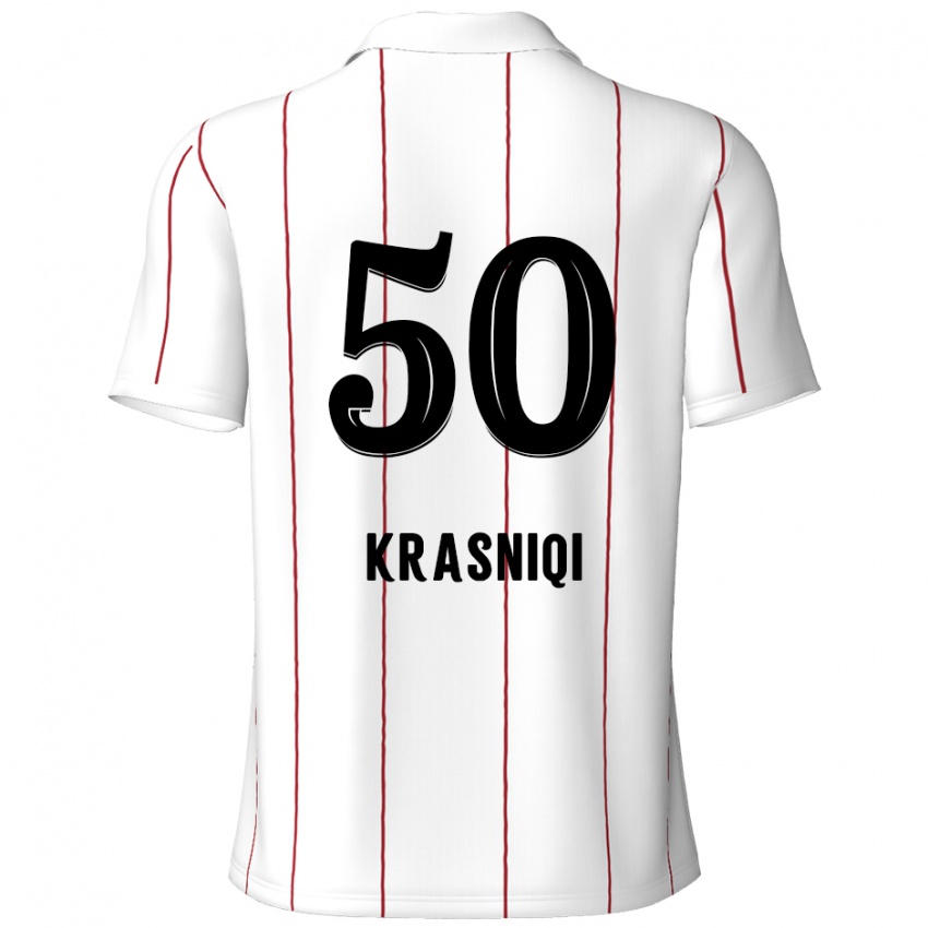 Niño Camiseta Laurit Krasniqi #50 Blanco Negro 2ª Equipación 2024/25 La Camisa