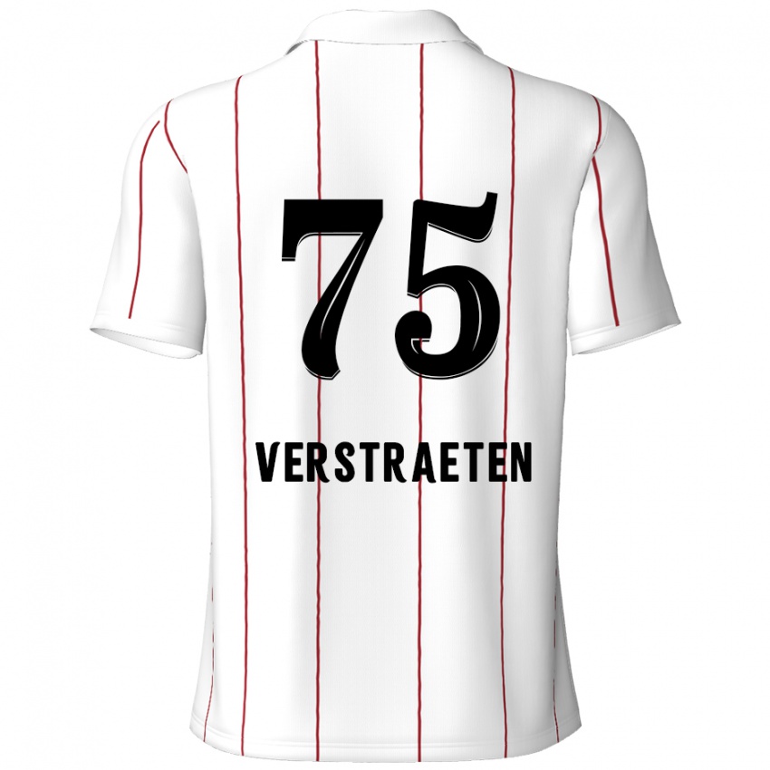 Niño Camiseta Andreas Verstraeten #75 Blanco Negro 2ª Equipación 2024/25 La Camisa