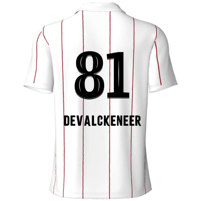 Niño Camiseta Niels Devalckeneer #81 Blanco Negro 2ª Equipación 2024/25 La Camisa