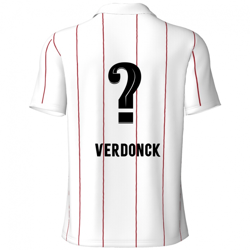 Niño Camiseta Dries Verdonck #0 Blanco Negro 2ª Equipación 2024/25 La Camisa