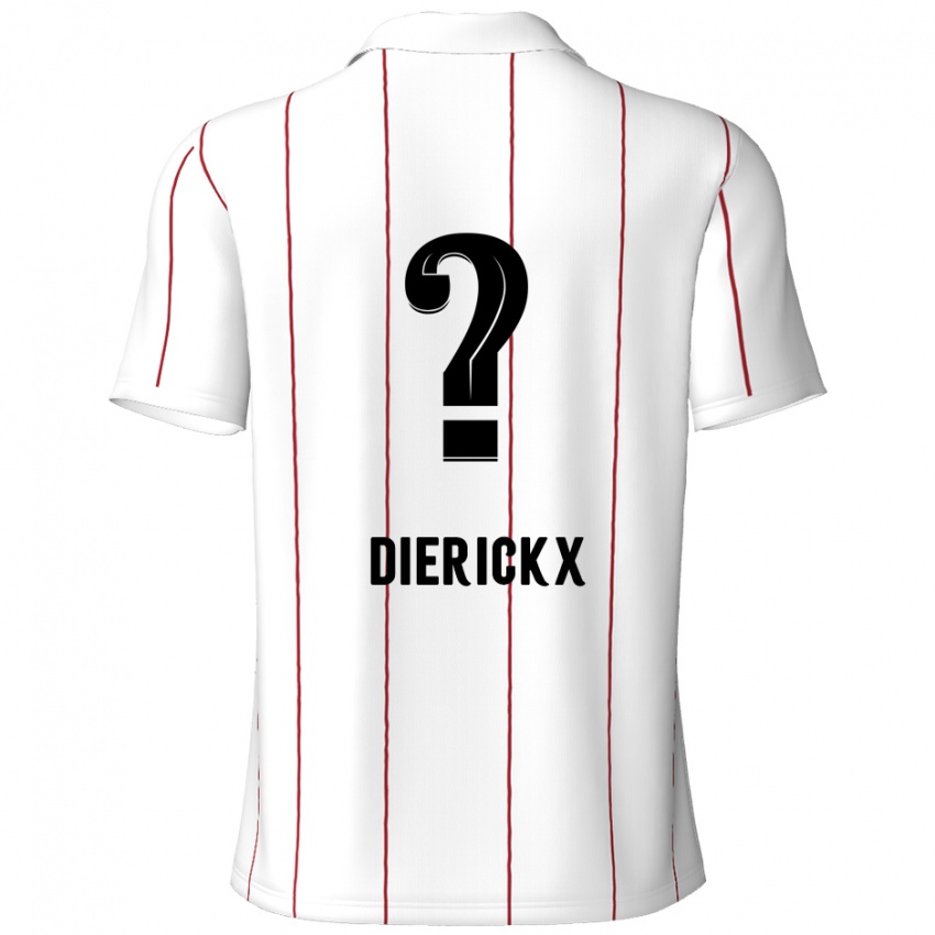 Niño Camiseta Xander Dierickx #0 Blanco Negro 2ª Equipación 2024/25 La Camisa