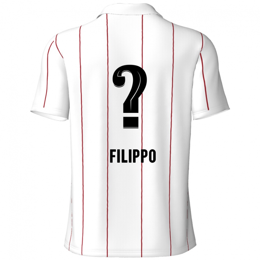 Niño Camiseta Niels Filippo #0 Blanco Negro 2ª Equipación 2024/25 La Camisa