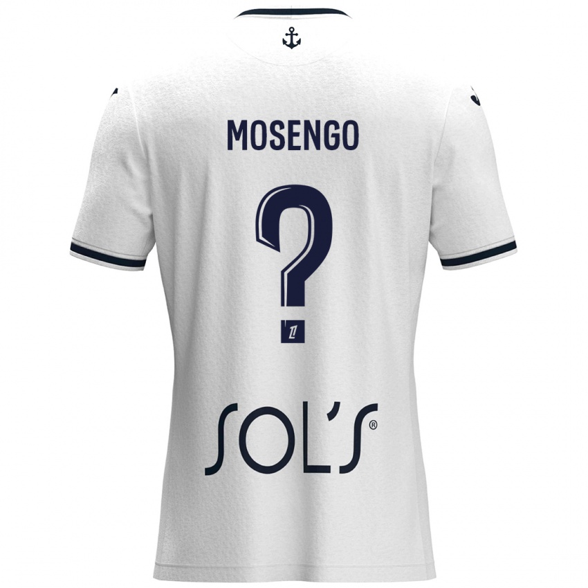 Niño Camiseta Daren Mosengo #0 Blanco Azul Oscuro 2ª Equipación 2024/25 La Camisa