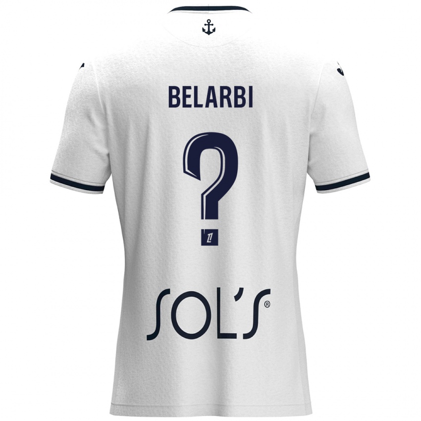 Niño Camiseta Sohaib Belarbi #0 Blanco Azul Oscuro 2ª Equipación 2024/25 La Camisa