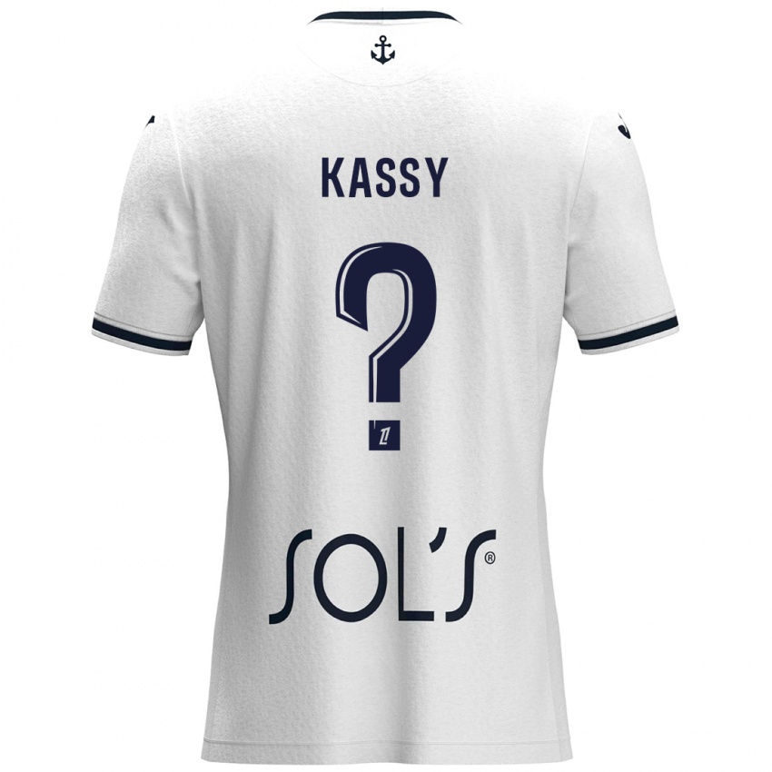 Niño Camiseta Berni Kassy #0 Blanco Azul Oscuro 2ª Equipación 2024/25 La Camisa