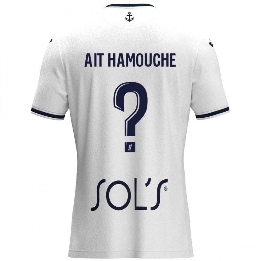 Niño Camiseta Massyl Ait Hamouche #0 Blanco Azul Oscuro 2ª Equipación 2024/25 La Camisa