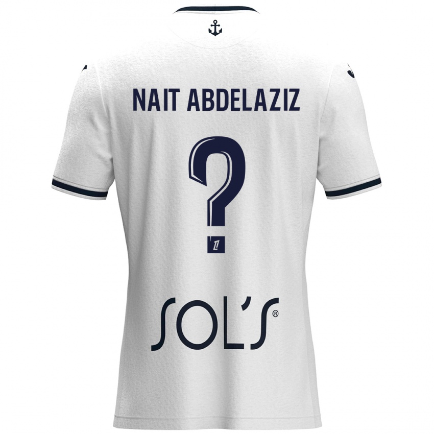 Niño Camiseta Elias Naït Abdelaziz #0 Blanco Azul Oscuro 2ª Equipación 2024/25 La Camisa