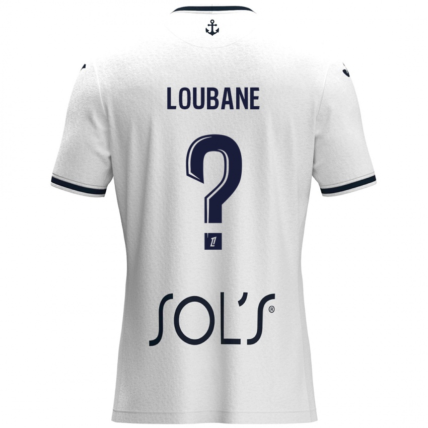 Niño Camiseta Yassine Loubane #0 Blanco Azul Oscuro 2ª Equipación 2024/25 La Camisa