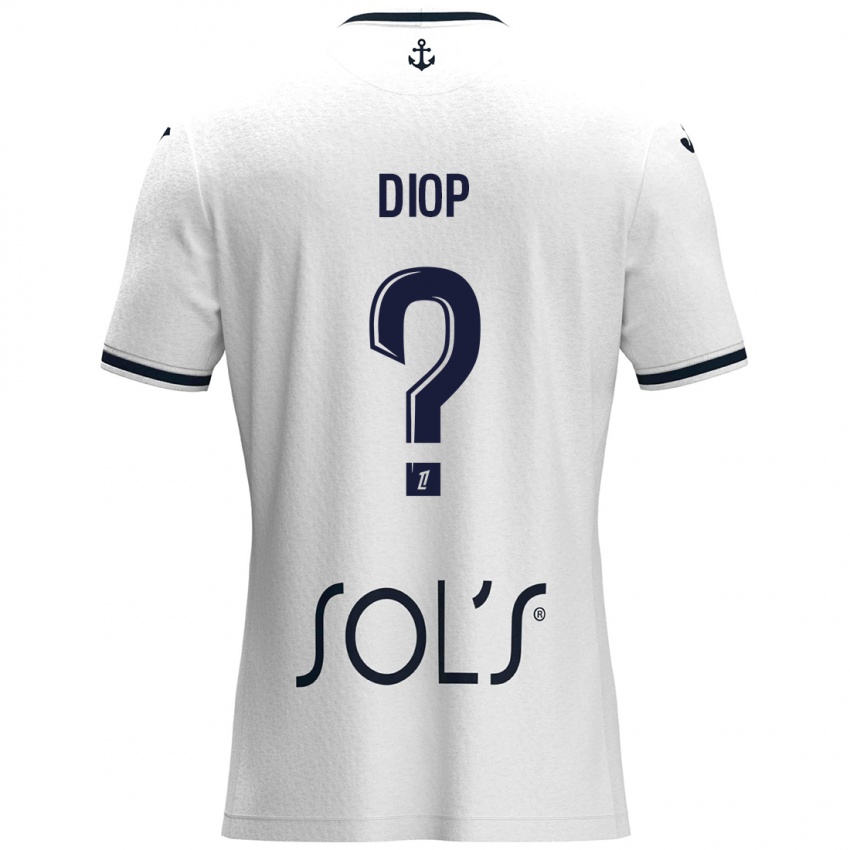 Niño Camiseta Doro Diop #0 Blanco Azul Oscuro 2ª Equipación 2024/25 La Camisa