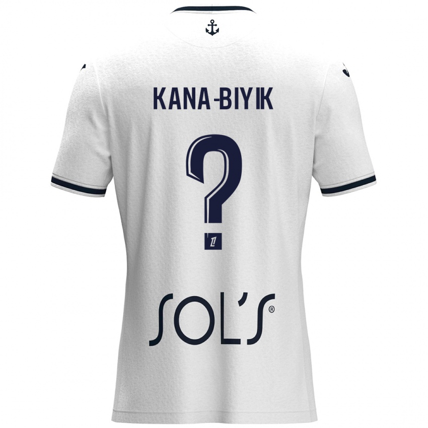 Niño Camiseta Enzo Kana-Biyik #0 Blanco Azul Oscuro 2ª Equipación 2024/25 La Camisa