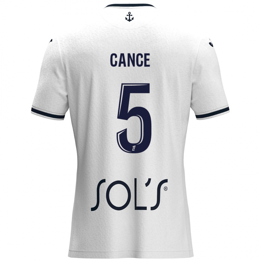 Niño Camiseta Laurie Cance #5 Blanco Azul Oscuro 2ª Equipación 2024/25 La Camisa