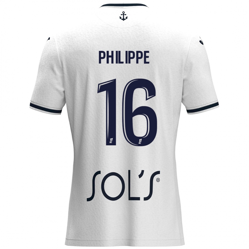 Niño Camiseta Laëtitia Philippe #16 Blanco Azul Oscuro 2ª Equipación 2024/25 La Camisa