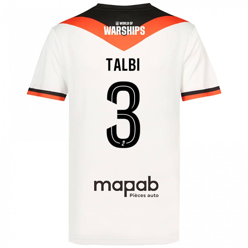 Niño Camiseta Montassar Talbi #3 Blanco 2ª Equipación 2024/25 La Camisa