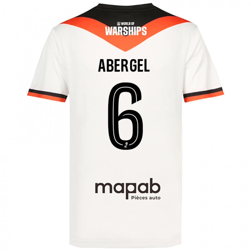 Niño Camiseta Laurent Abergel #6 Blanco 2ª Equipación 2024/25 La Camisa