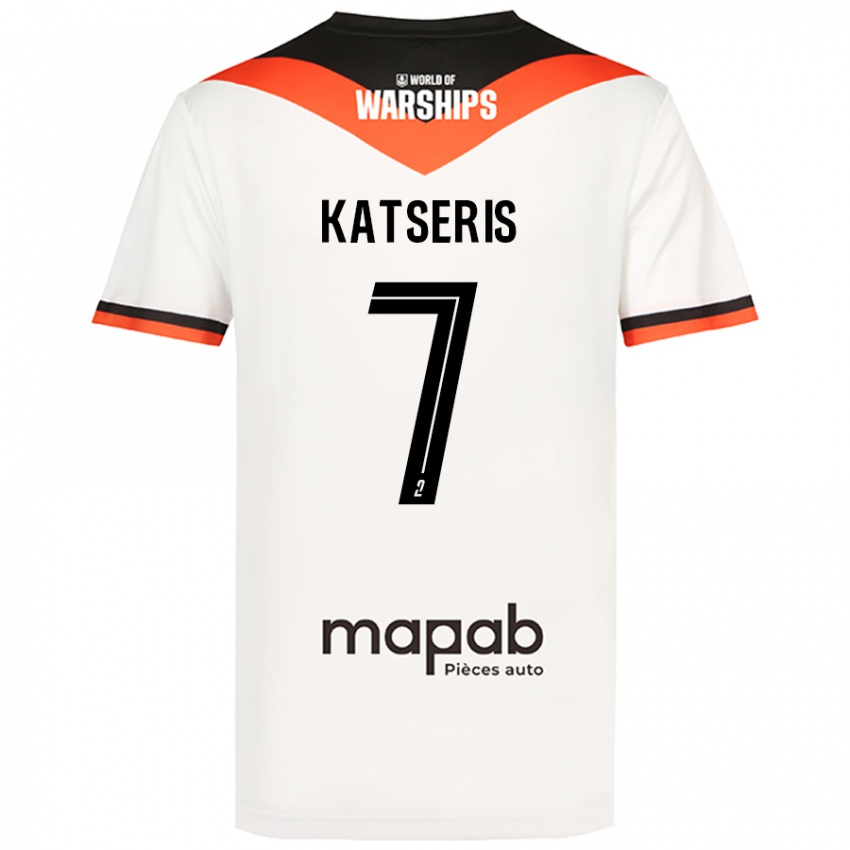 Niño Camiseta Panos Katseris #7 Blanco 2ª Equipación 2024/25 La Camisa