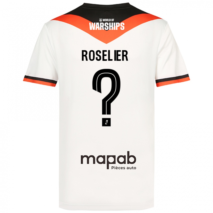 Niño Camiseta Nathan Roselier #0 Blanco 2ª Equipación 2024/25 La Camisa