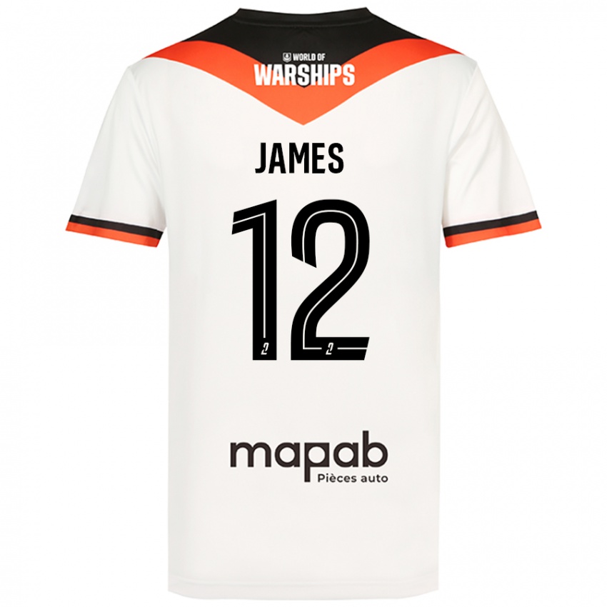 Niño Camiseta Isaac James #12 Blanco 2ª Equipación 2024/25 La Camisa