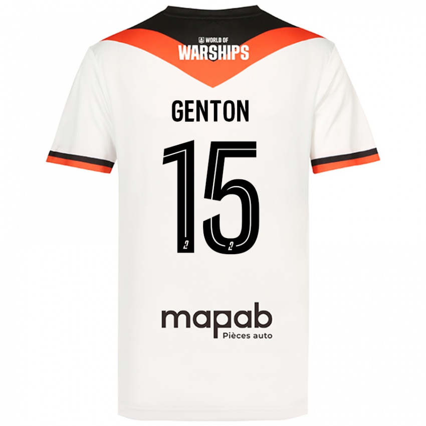 Niño Camiseta Enzo Genton #15 Blanco 2ª Equipación 2024/25 La Camisa