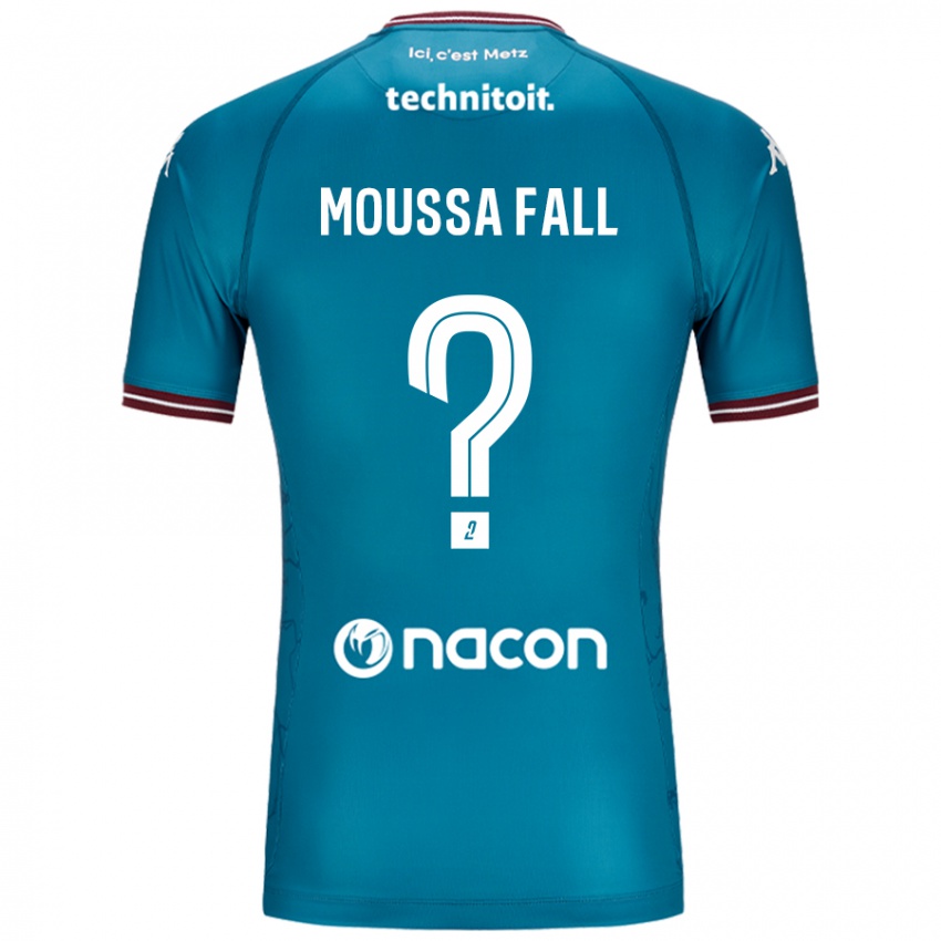 Niño Camiseta Pape Moussa Fall #0 Azul Petróleo 2ª Equipación 2024/25 La Camisa