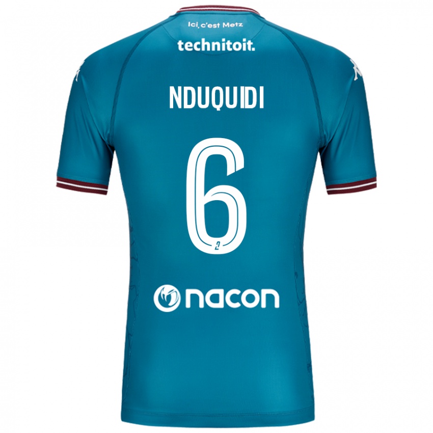 Niño Camiseta Joseph Nduquidi #6 Azul Petróleo 2ª Equipación 2024/25 La Camisa