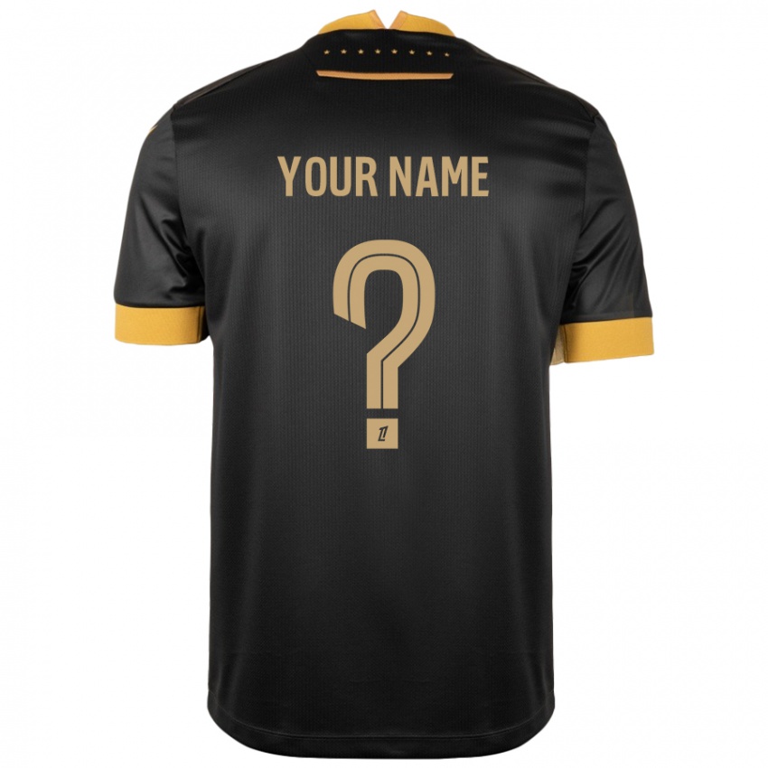 Niño Camiseta Su Nombre #0 Negro Marrón 2ª Equipación 2024/25 La Camisa