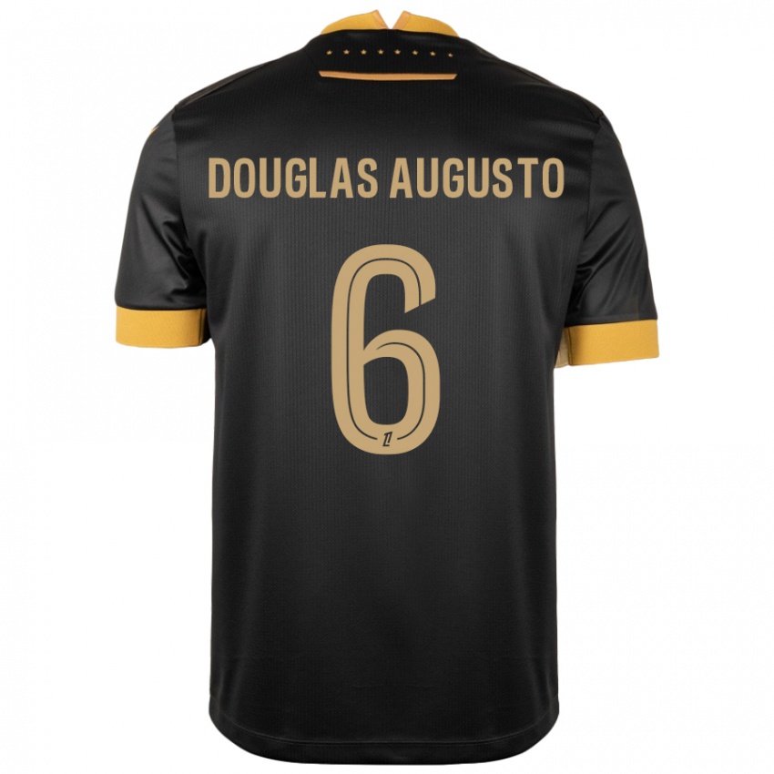 Niño Camiseta Douglas Augusto #6 Negro Marrón 2ª Equipación 2024/25 La Camisa