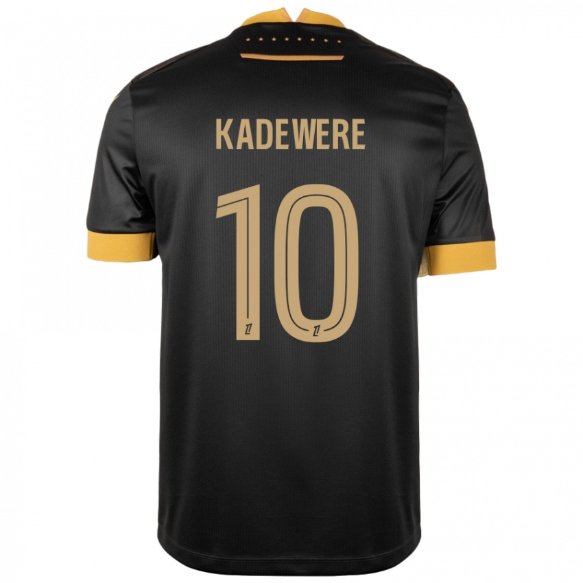 Niño Camiseta Tino Kadewere #10 Negro Marrón 2ª Equipación 2024/25 La Camisa