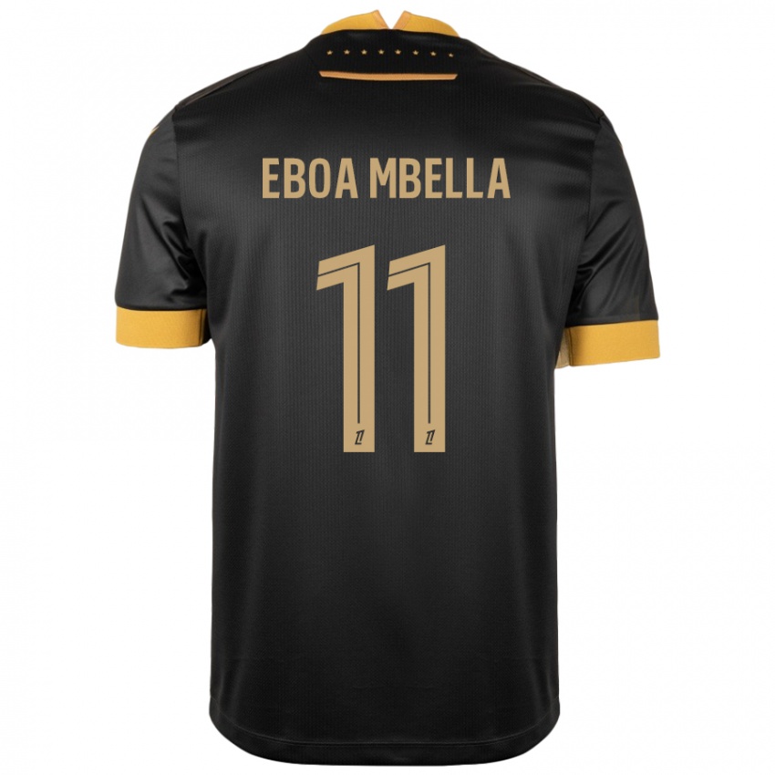 Niño Camiseta Eden Eboa Mbella #11 Negro Marrón 2ª Equipación 2024/25 La Camisa