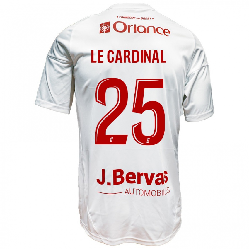 Niño Camiseta Julien Le Cardinal #25 Blanco Rojo 2ª Equipación 2024/25 La Camisa