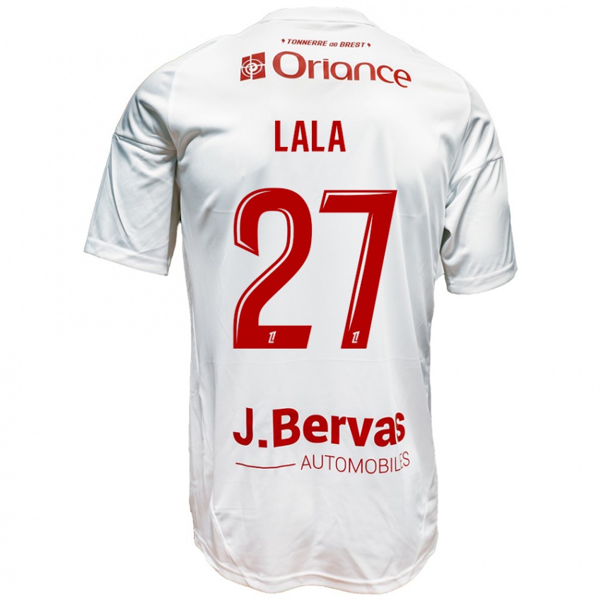 Niño Camiseta Kenny Lala #27 Blanco Rojo 2ª Equipación 2024/25 La Camisa