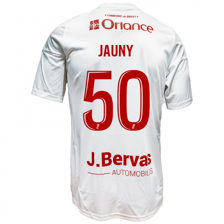 Niño Camiseta Noah Jauny #50 Blanco Rojo 2ª Equipación 2024/25 La Camisa