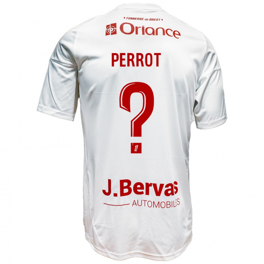 Niño Camiseta Maël Perrot #0 Blanco Rojo 2ª Equipación 2024/25 La Camisa