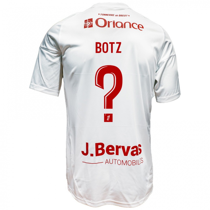 Niño Camiseta Léo Botz #0 Blanco Rojo 2ª Equipación 2024/25 La Camisa