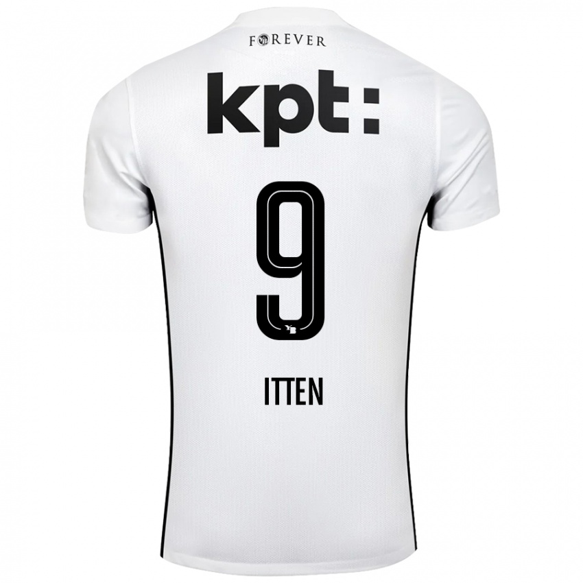 Niño Camiseta Cedric Itten #9 Blanco Negro 2ª Equipación 2024/25 La Camisa