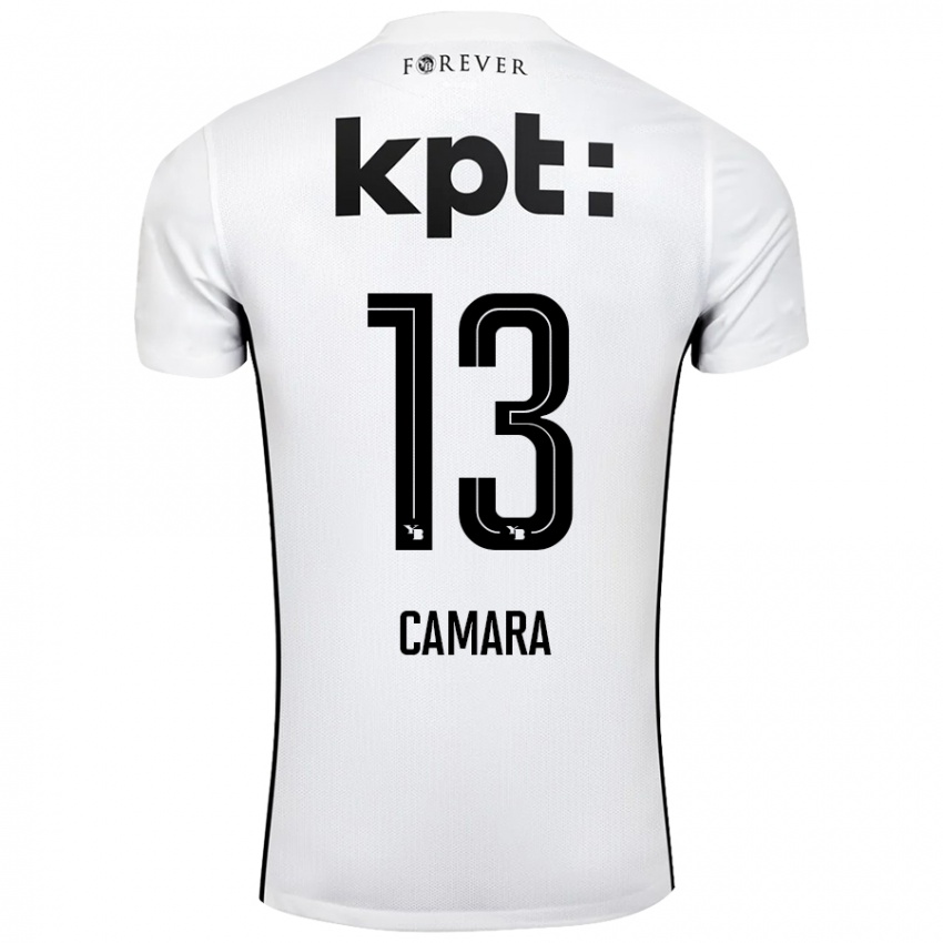 Niño Camiseta Mohamed Camara #13 Blanco Negro 2ª Equipación 2024/25 La Camisa