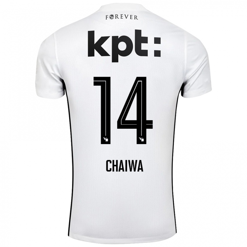 Niño Camiseta Miguel Chaiwa #14 Blanco Negro 2ª Equipación 2024/25 La Camisa