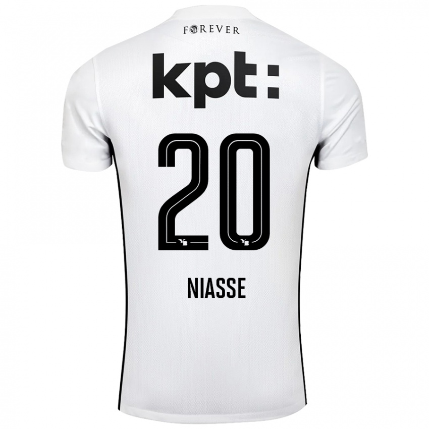 Niño Camiseta Cheikh Niasse #20 Blanco Negro 2ª Equipación 2024/25 La Camisa