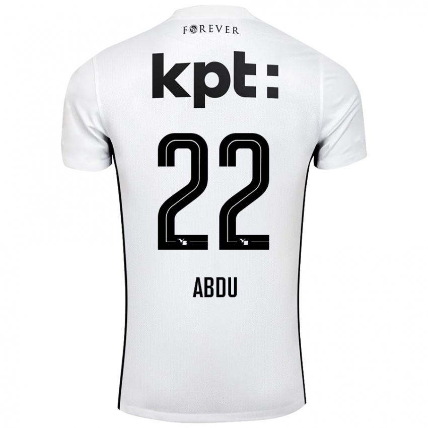 Niño Camiseta Abdu Conté #22 Blanco Negro 2ª Equipación 2024/25 La Camisa