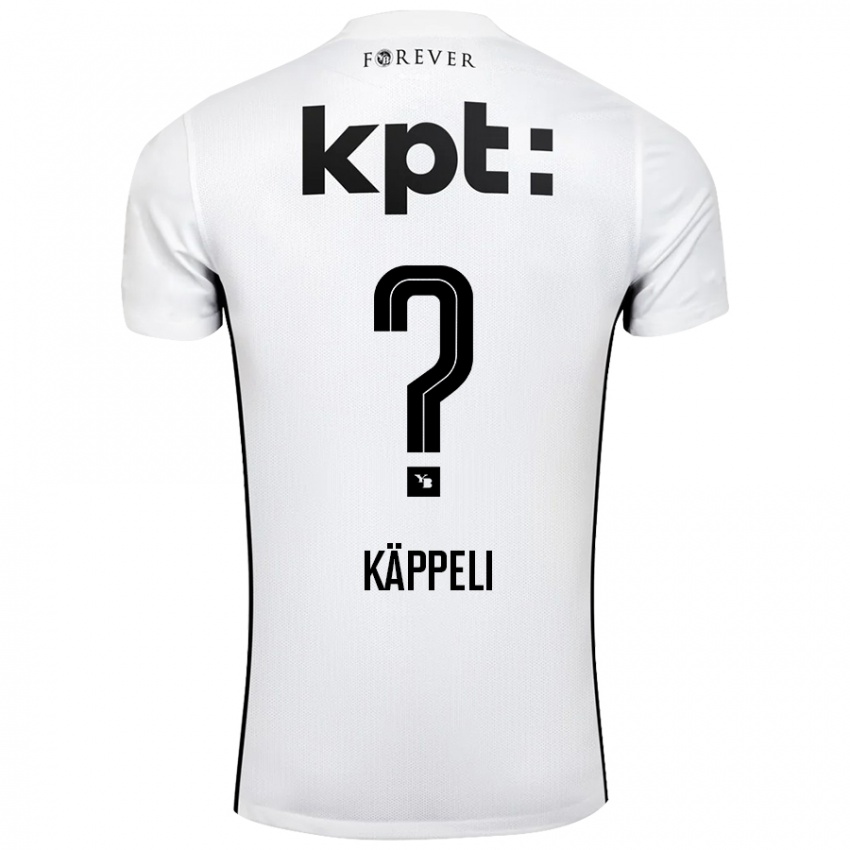 Niño Camiseta Cuno Käppeli #0 Blanco Negro 2ª Equipación 2024/25 La Camisa