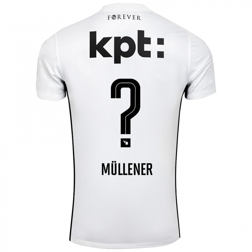 Niño Camiseta Mika Müllener #0 Blanco Negro 2ª Equipación 2024/25 La Camisa