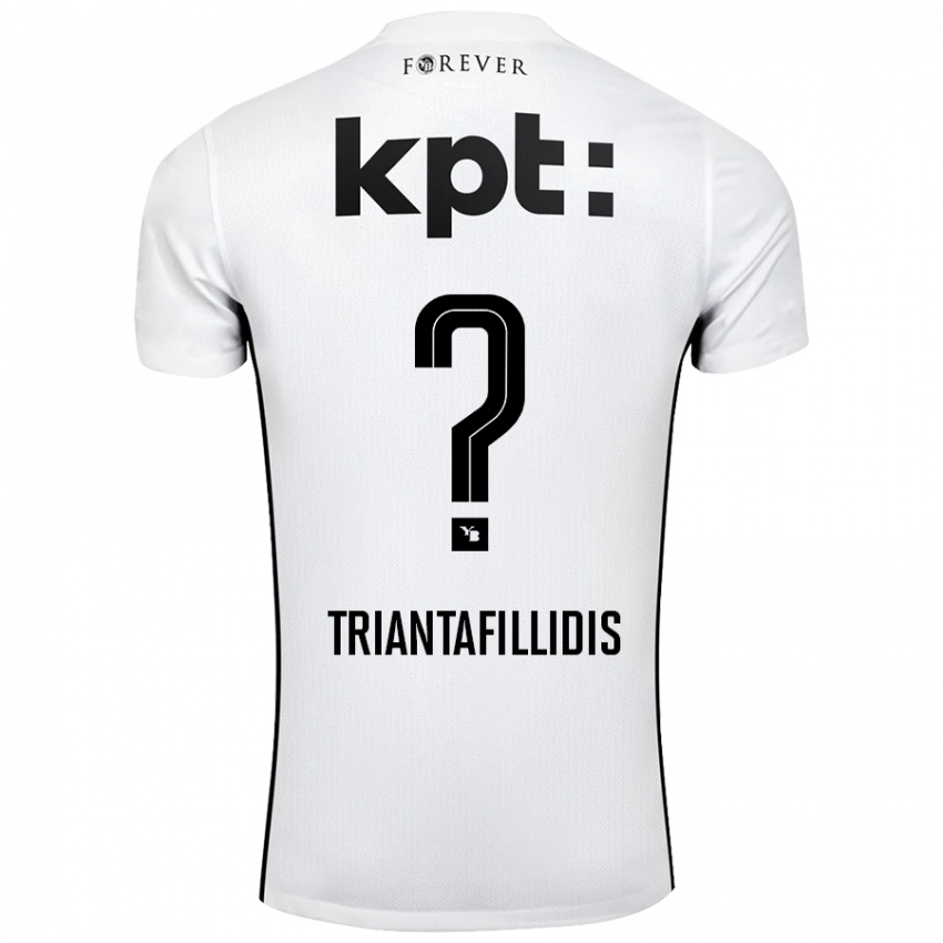 Niño Camiseta Nevin Triantafillidis #0 Blanco Negro 2ª Equipación 2024/25 La Camisa