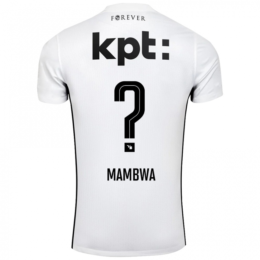 Niño Camiseta Olivier Mambwa #0 Blanco Negro 2ª Equipación 2024/25 La Camisa