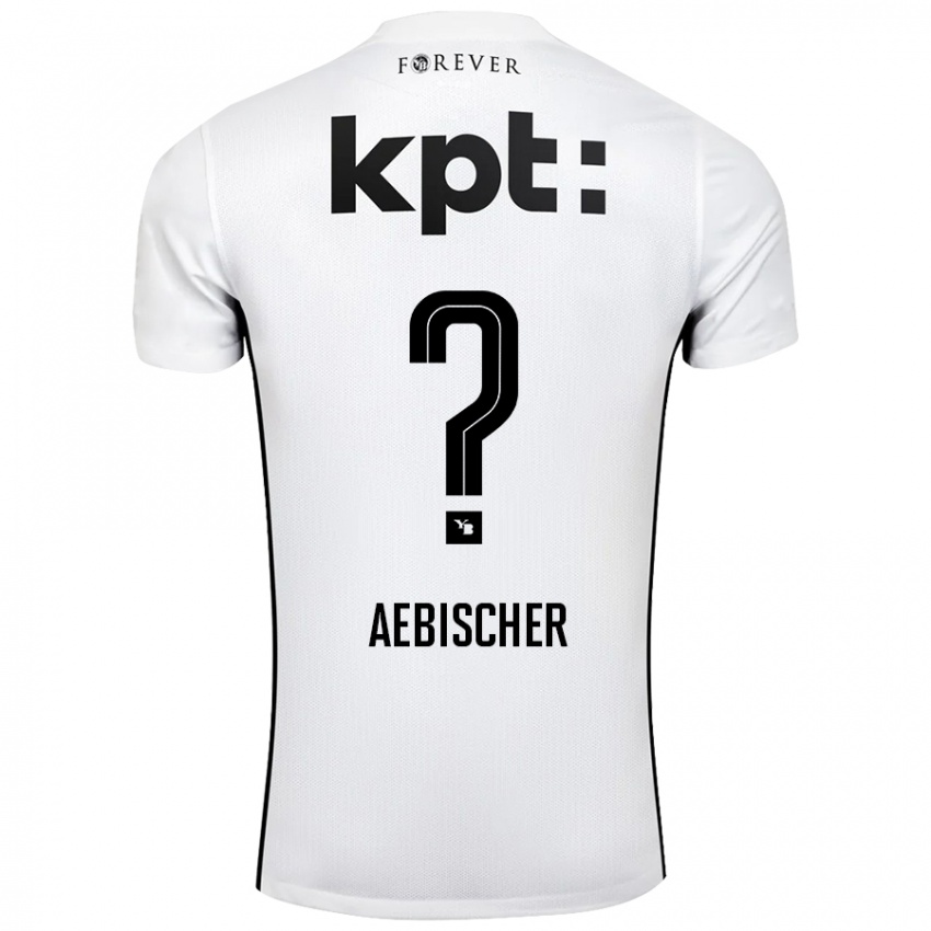 Niño Camiseta Nico Aebischer #0 Blanco Negro 2ª Equipación 2024/25 La Camisa