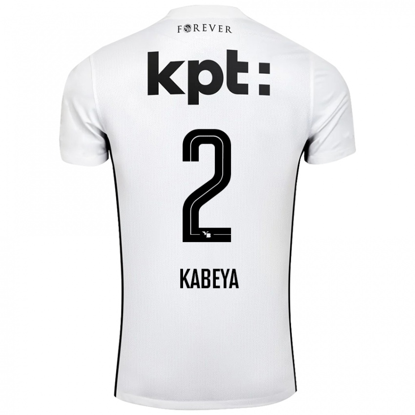 Niño Camiseta Benjamin Kabeya #2 Blanco Negro 2ª Equipación 2024/25 La Camisa