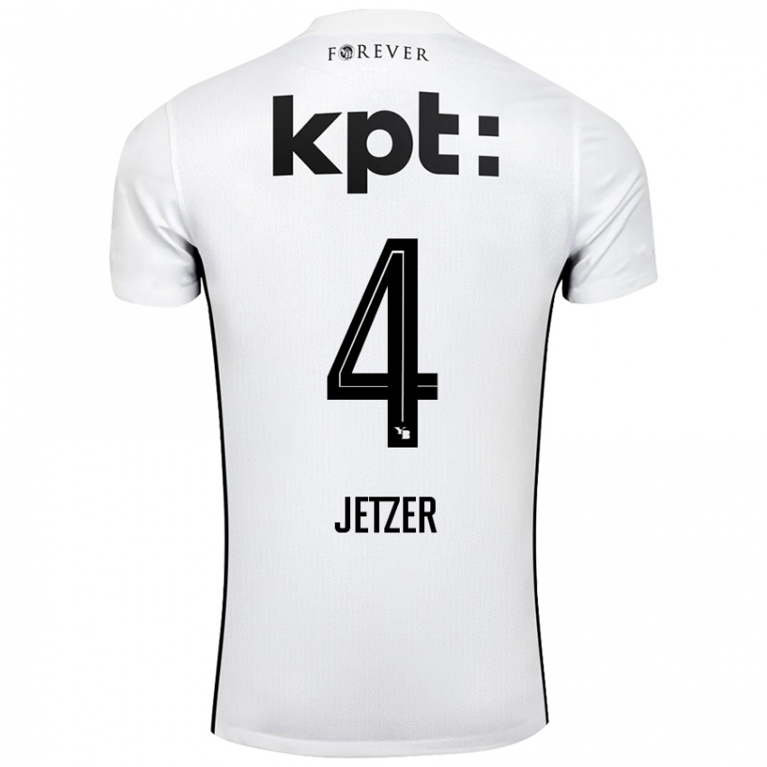 Niño Camiseta Lorin Jetzer #4 Blanco Negro 2ª Equipación 2024/25 La Camisa