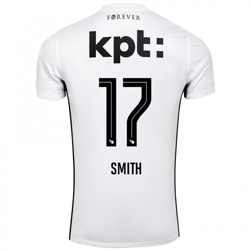 Niño Camiseta Rhodri Smith #17 Blanco Negro 2ª Equipación 2024/25 La Camisa