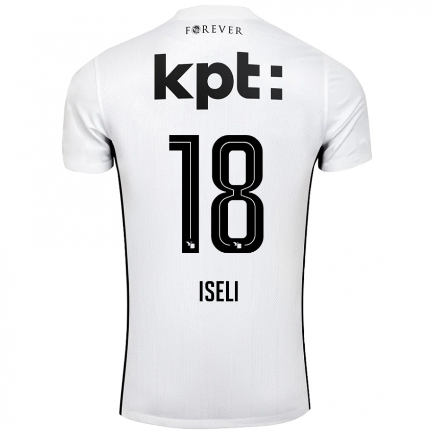 Niño Camiseta Marco Iseli #18 Blanco Negro 2ª Equipación 2024/25 La Camisa