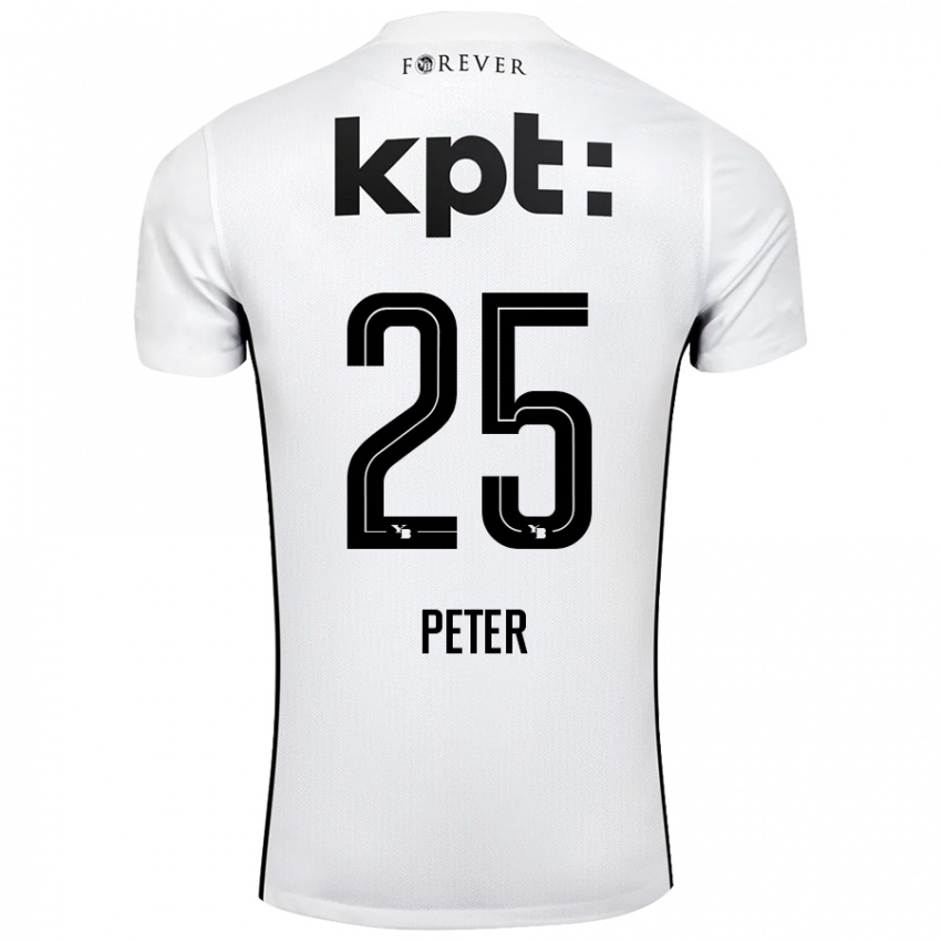 Niño Camiseta Luc Peter #25 Blanco Negro 2ª Equipación 2024/25 La Camisa